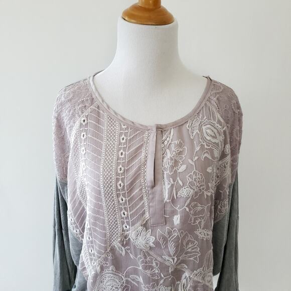 Anthropologie Tiny Hazel Embroidered Dolman Sleeve Blouse Rayon Women Small - Picture 5 of 12